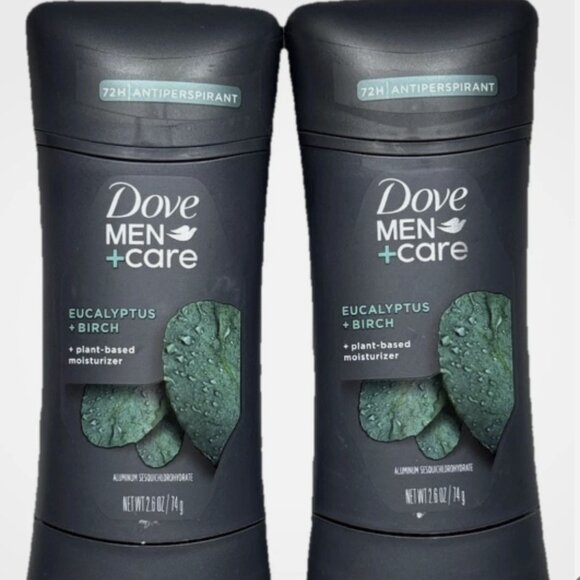 2 X Dove Men Care Refreshing 72hr Antiperspirant 2.6 oz Eucalyptus and Birch - Picture 1 of 3